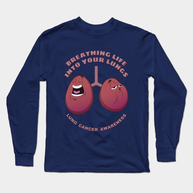 Breathing Life - Lung Cancer Awareness Long Sleeve T-Shirt by Art Focus